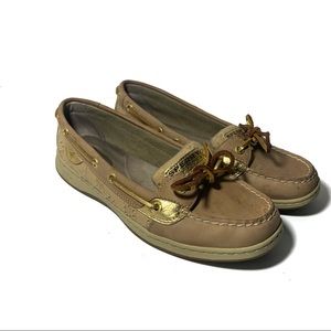 Sperry Angelfish Boat Shoe in Linen Eyelet 8M